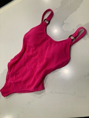 Shade & Shore Hot Pink Textured One-Piece Swimsuit